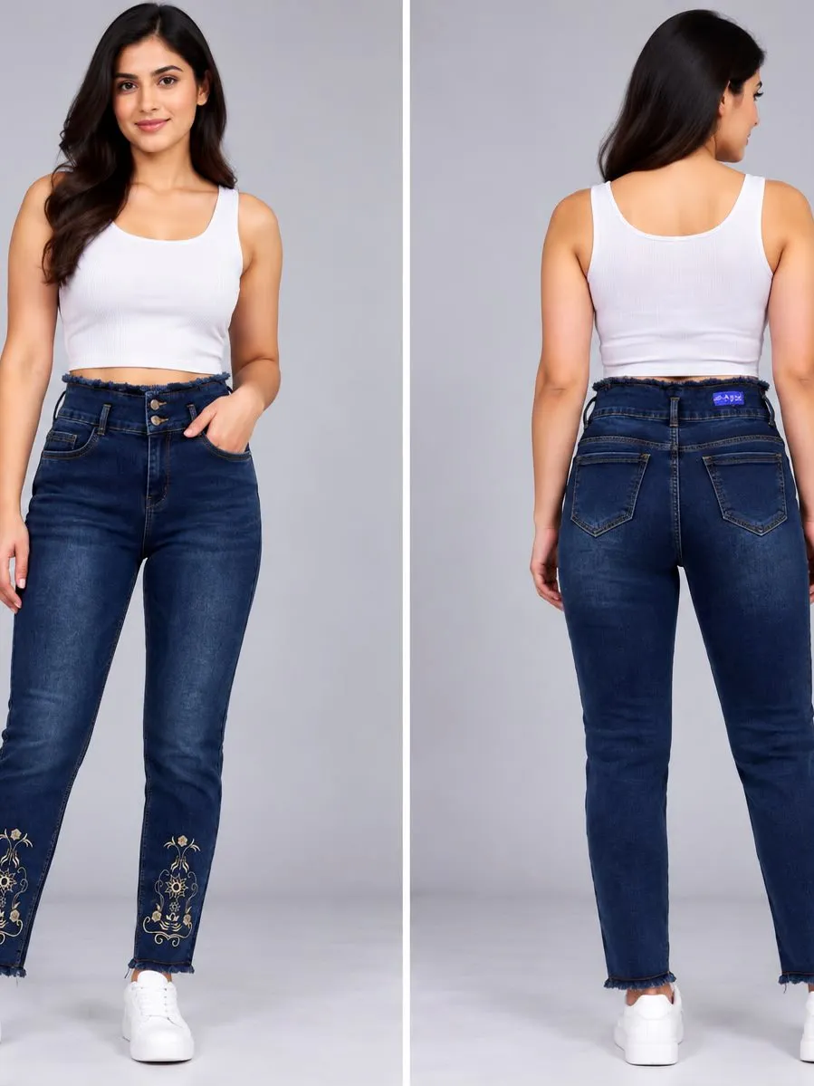 Woman'S High-Waist Straight Fit Jeans