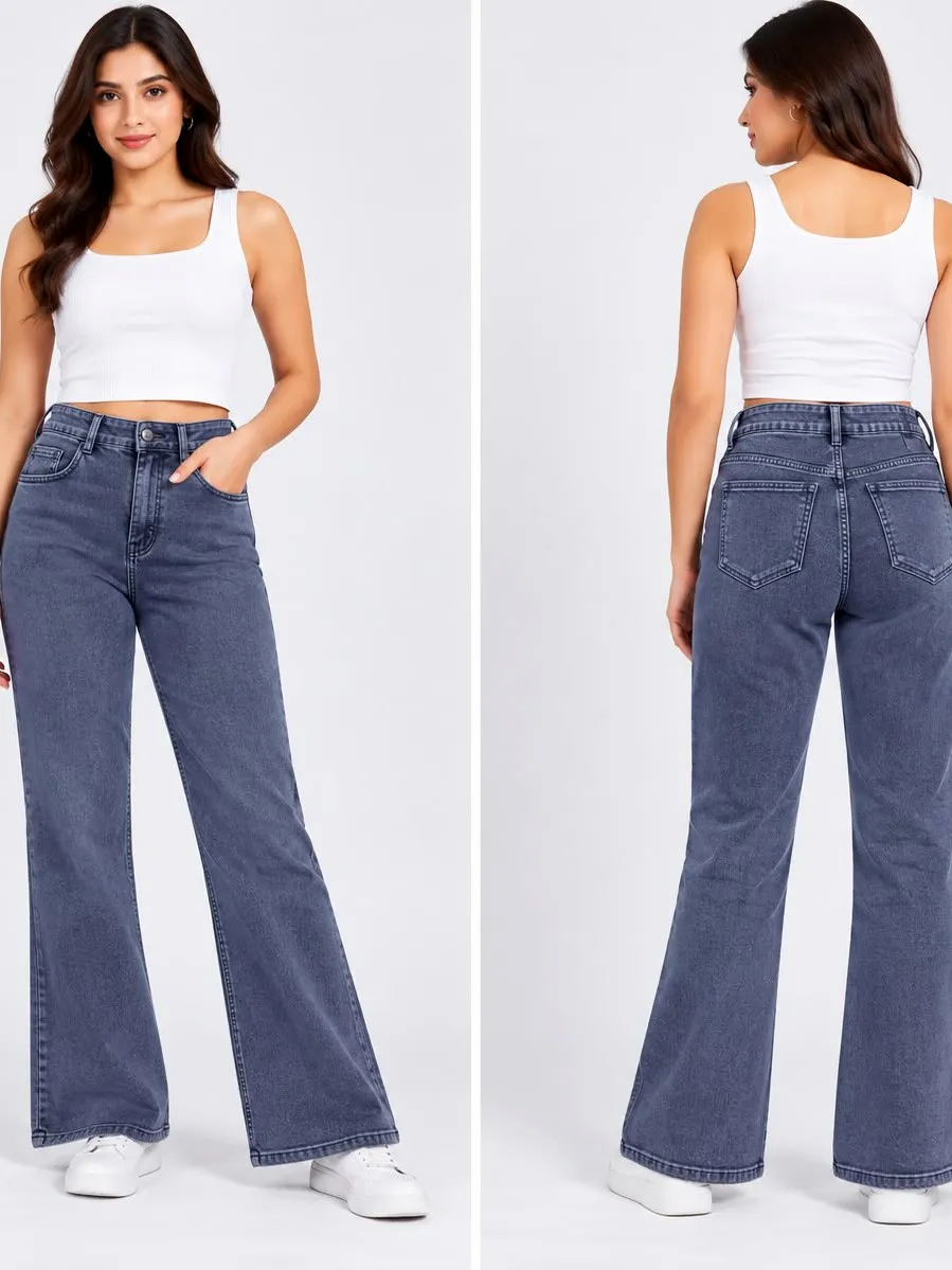 Woman'S High-Waist Straight Fit Jeans