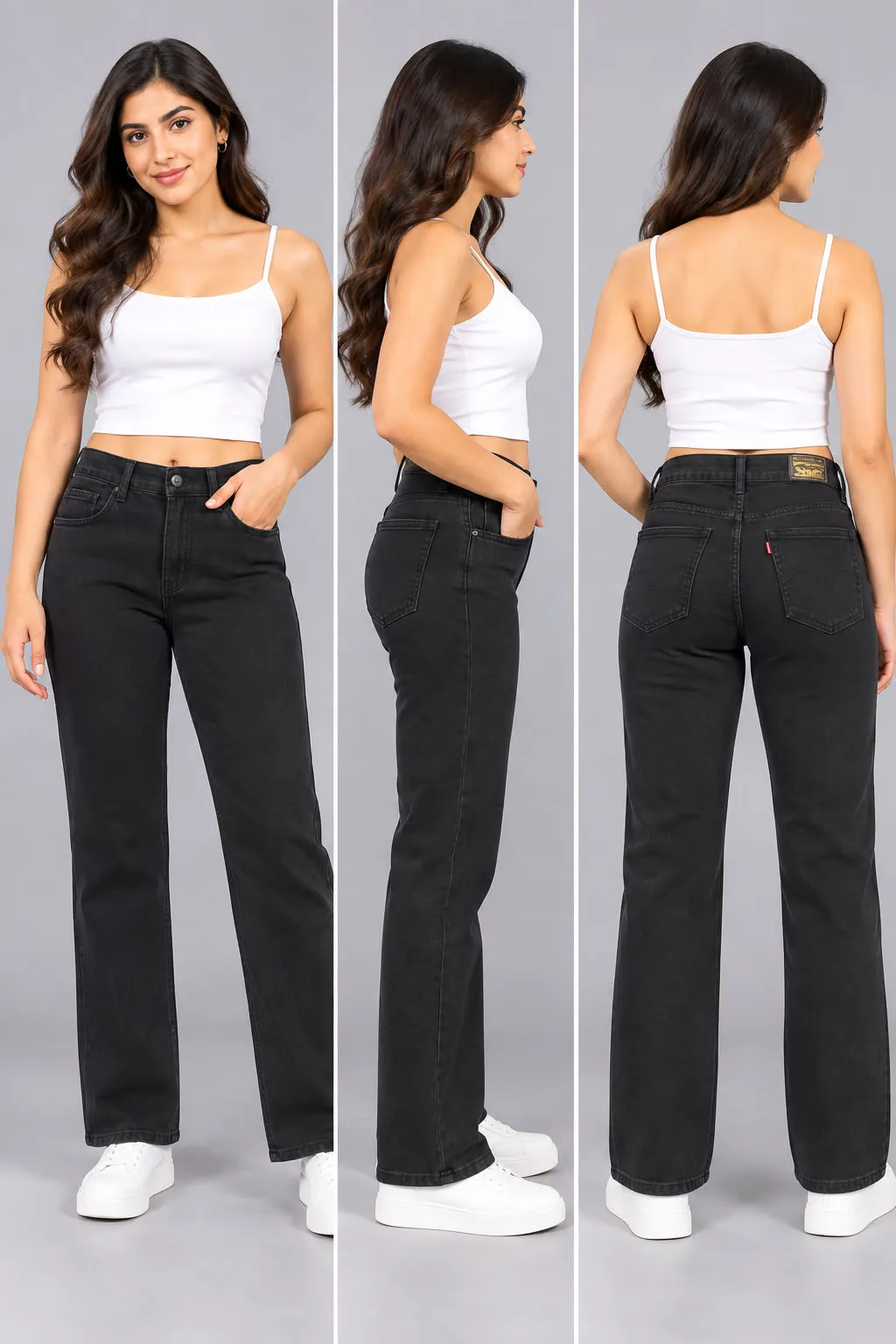 Woman'S High-Waist Straight Fit Jeans