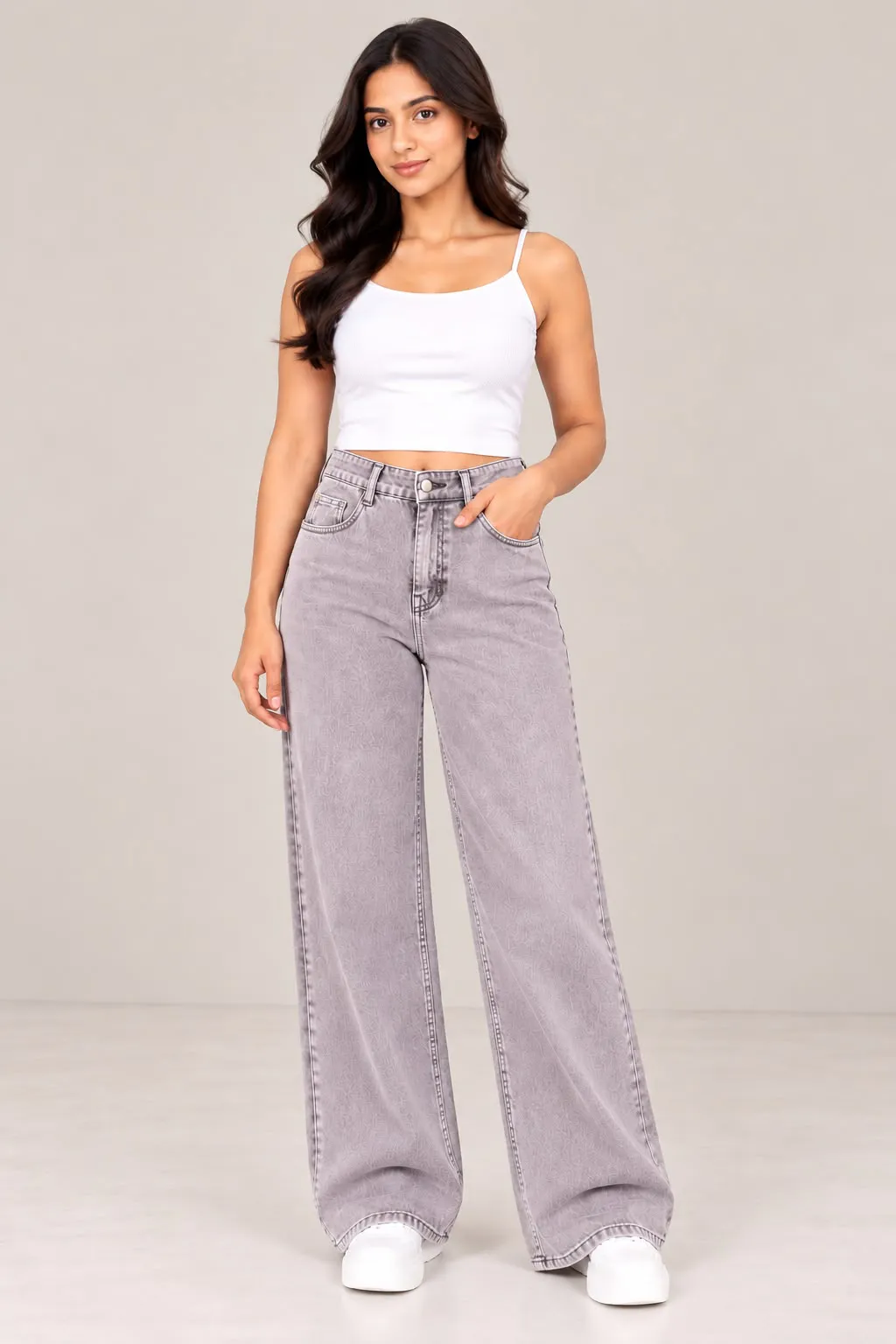 Woman'S High-Waist Straight Fit Jeans