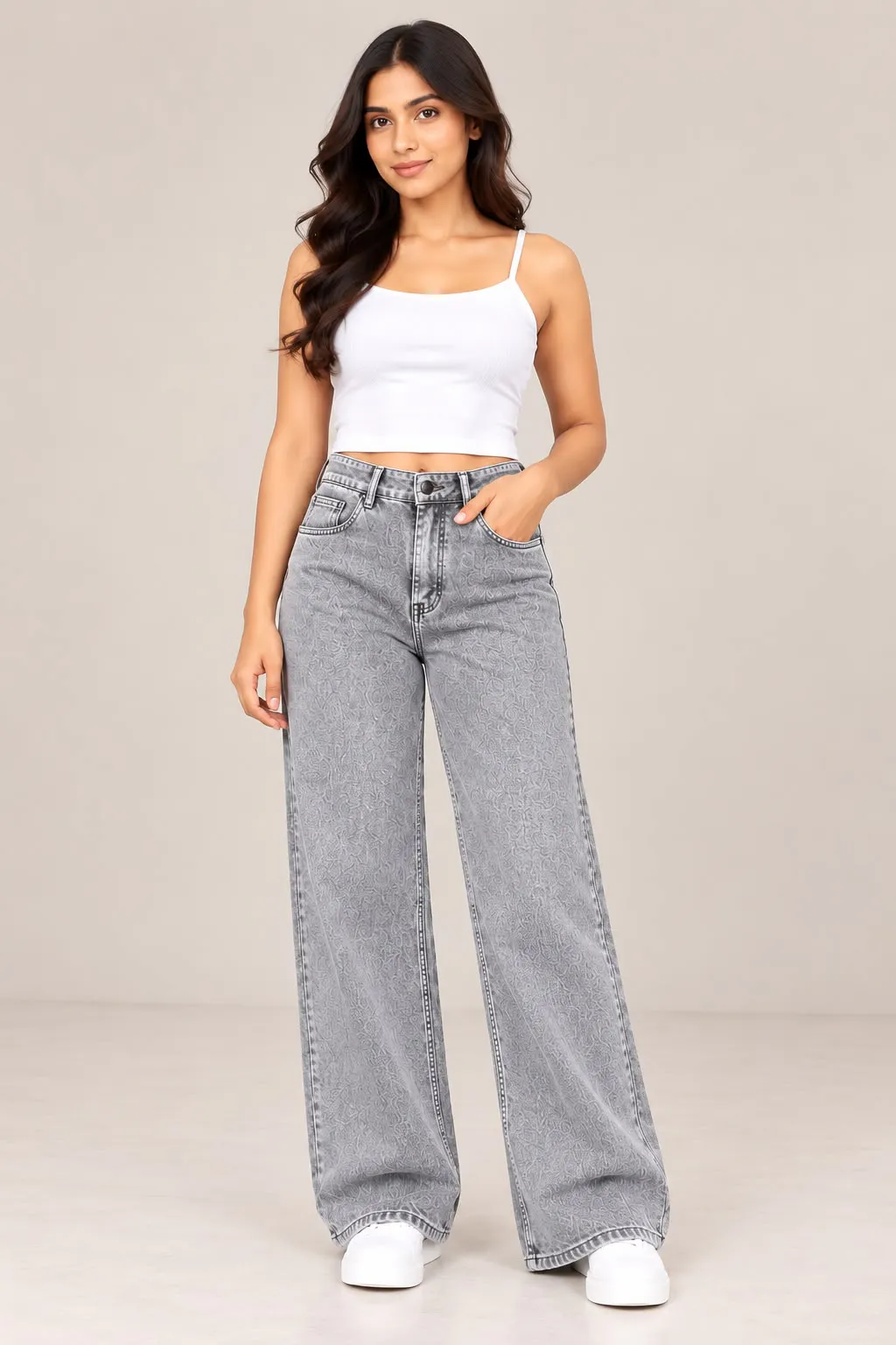 Woman'S High-Waist Straight Fit Jeans