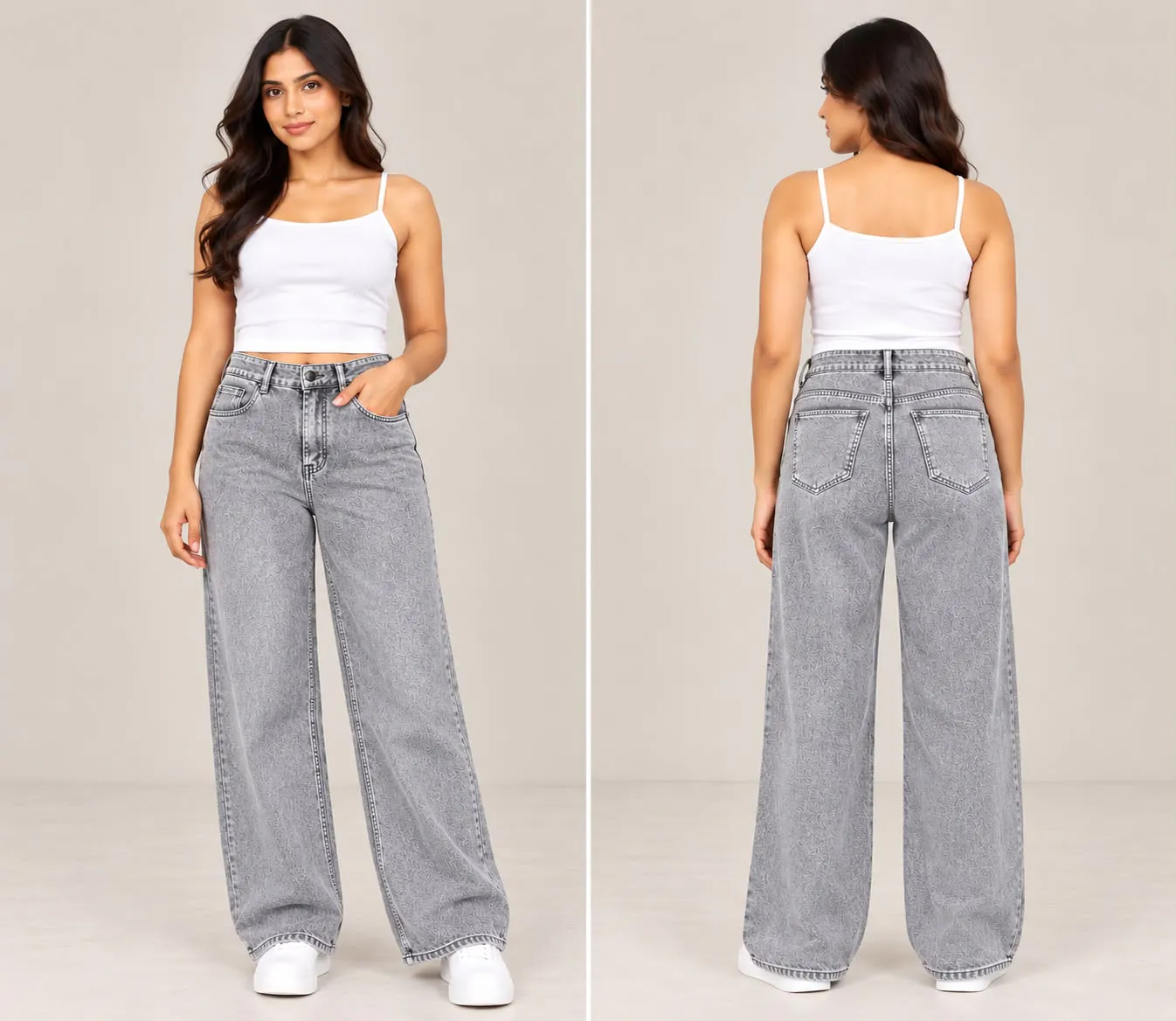 Woman'S High-Waist Straight Fit Jeans