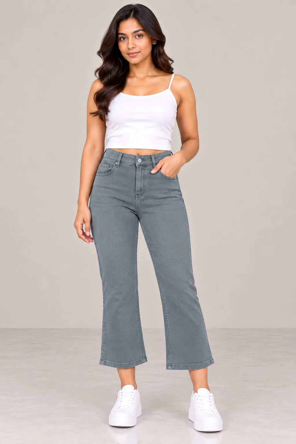 Woman'S High-Waist Straight Fit Jeans