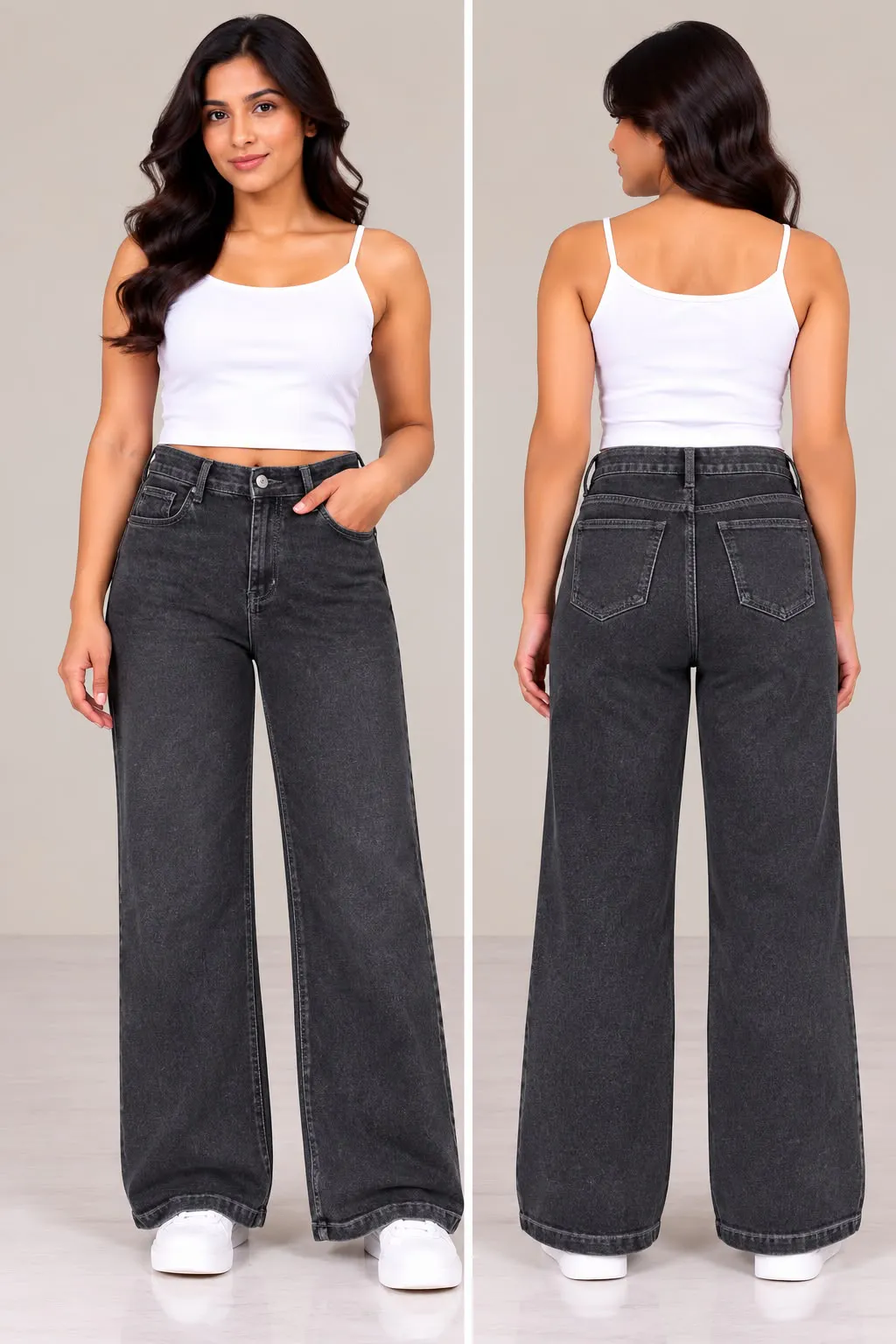 Woman'S High-Waist Straight Fit Jeans