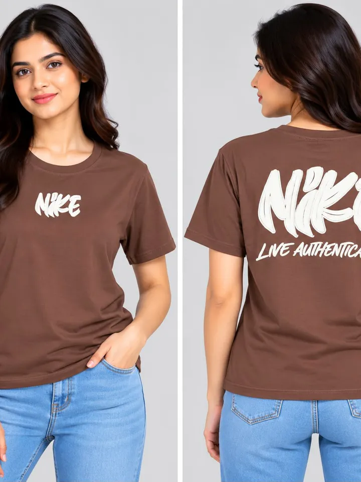 Women’s Beige Graphic Printed Cotton T-Shirt