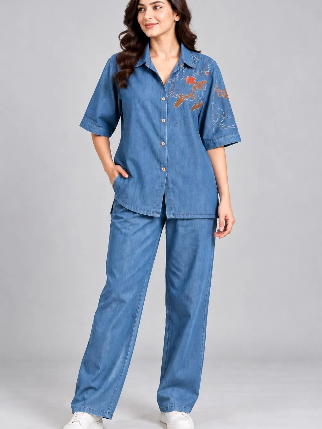  Blue Denim Co-Ord Set for Woman