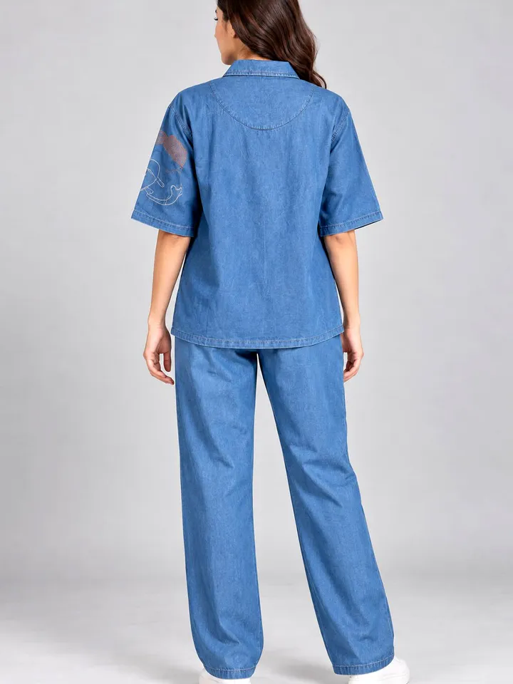  Blue Denim Co-Ord Set for Woman