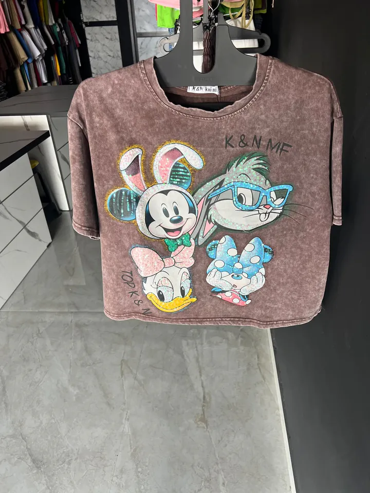 Women’s Pink Mickey Mouse Printed T-Shirt & Shorts Co-Ord Set