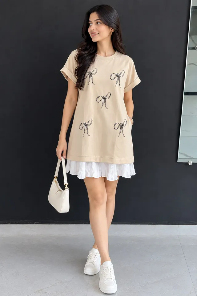 Women's One PieceStylish Bow Print One-Piece Dress